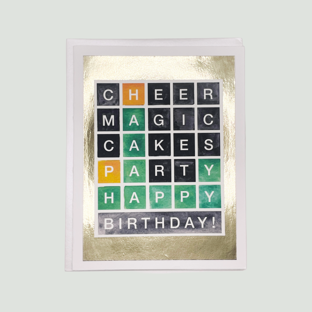 Wordle-Themed Birthday Card