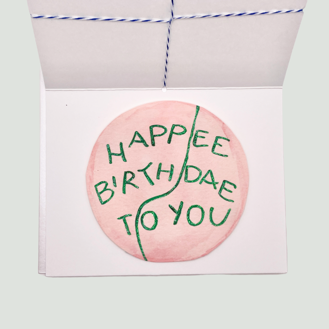 Happee Birthdae Card - Folded