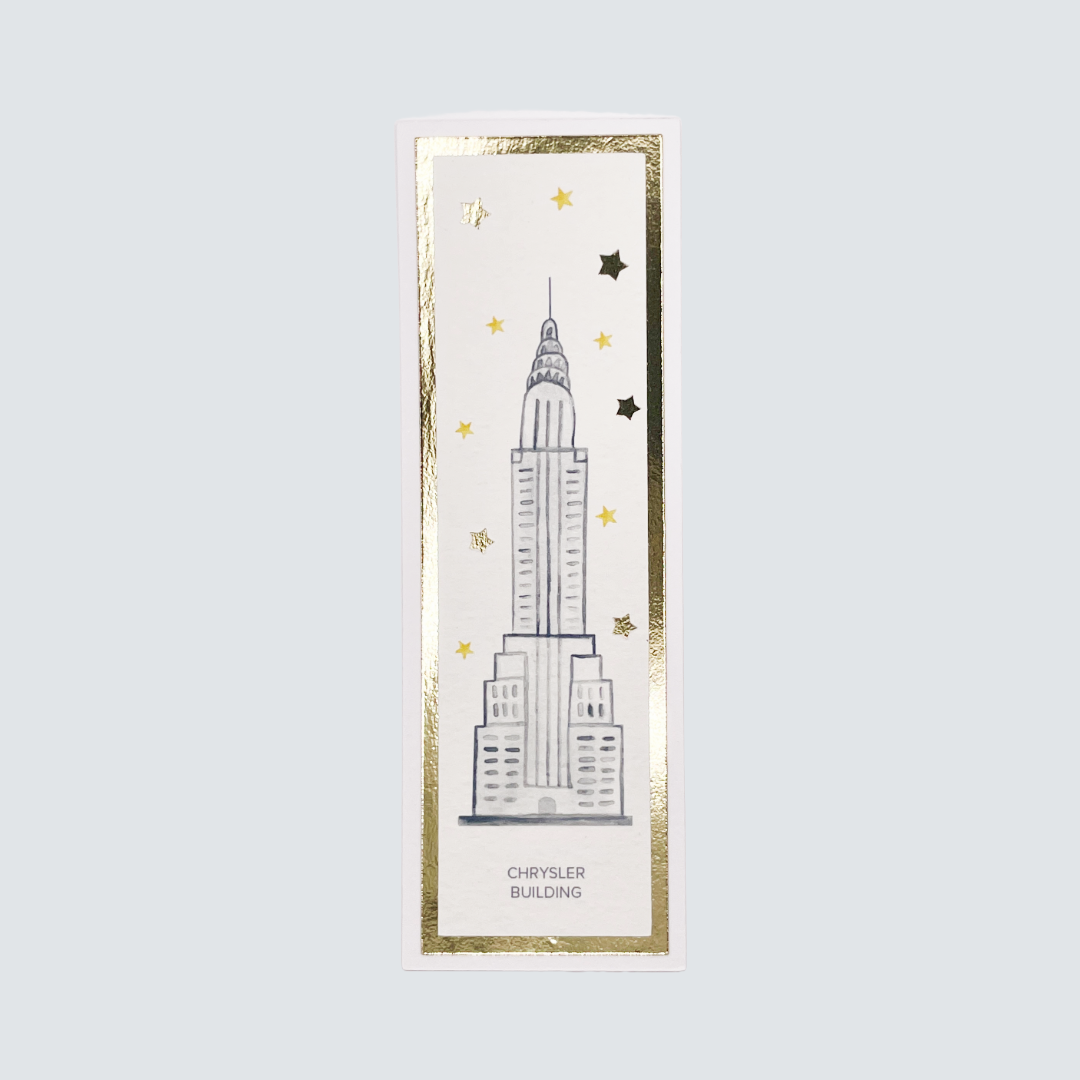 Chrysler Building Watercolor Bookmark | Handmade NYC Landmark Gift