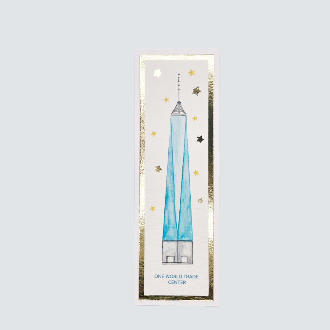 One World Trade Center Watercolor Bookmark | Handmade NYC Skyline Gift