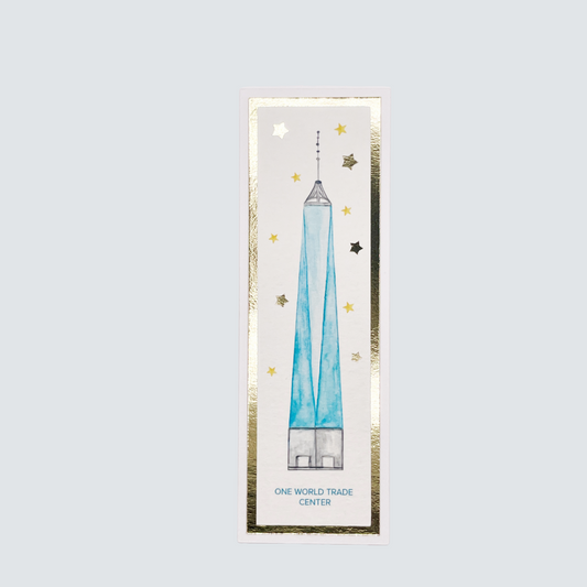 One World Trade Center Watercolor Bookmark | Handmade NYC Skyline Gift