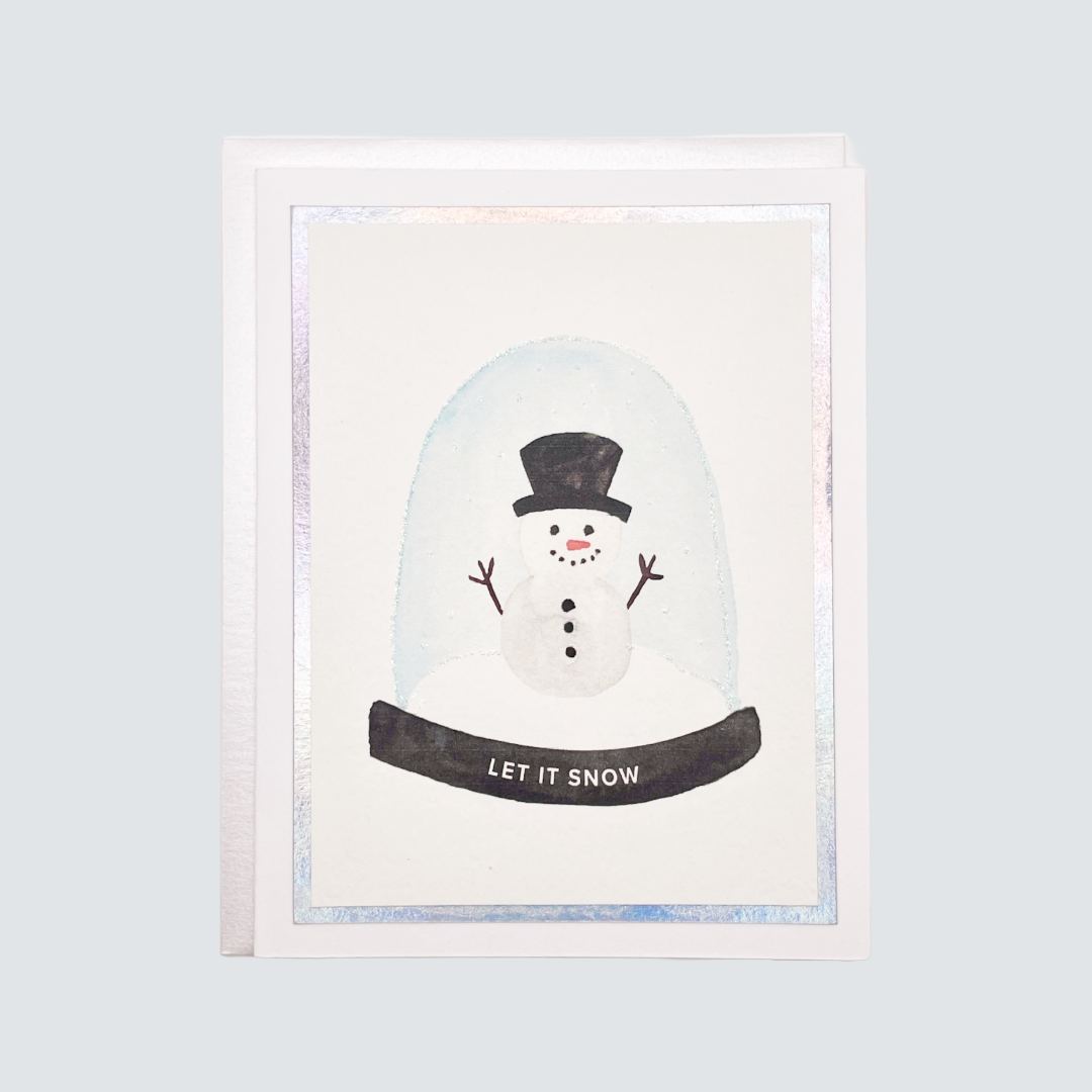 Let It Snow Snowman Snowglobe Card | HappiHello