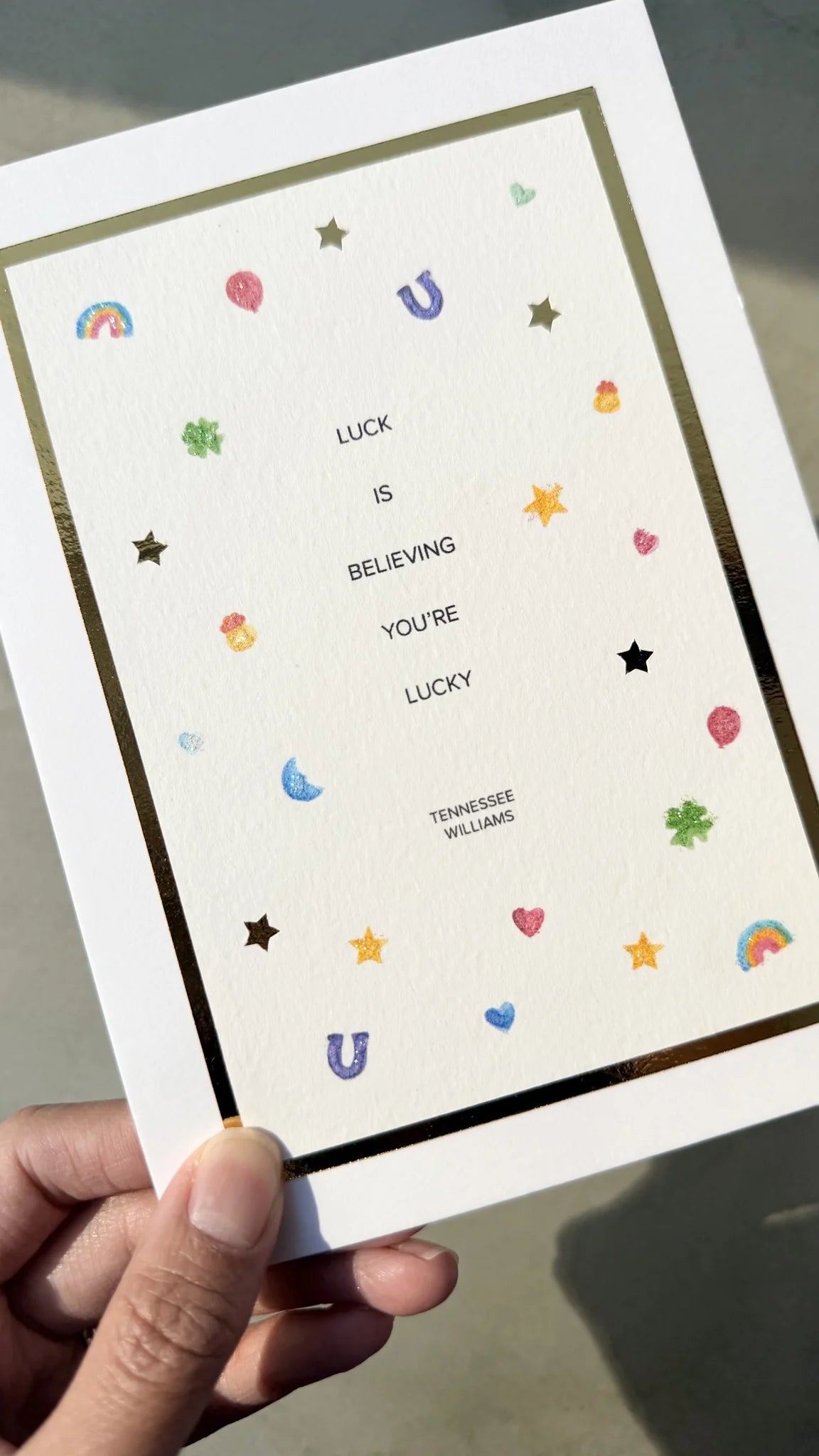 Luck Is Believing You're Lucky Watercolor Art Print 5x7 | Handmade Wall Art