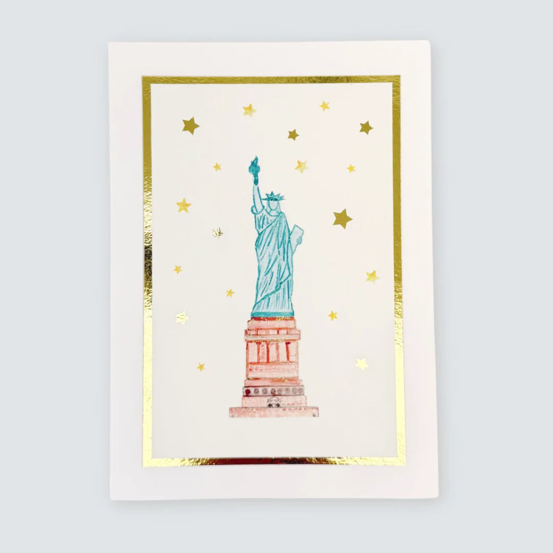 Statue of Liberty Watercolor Art Print 5x7 | Handmade New York Wall Art