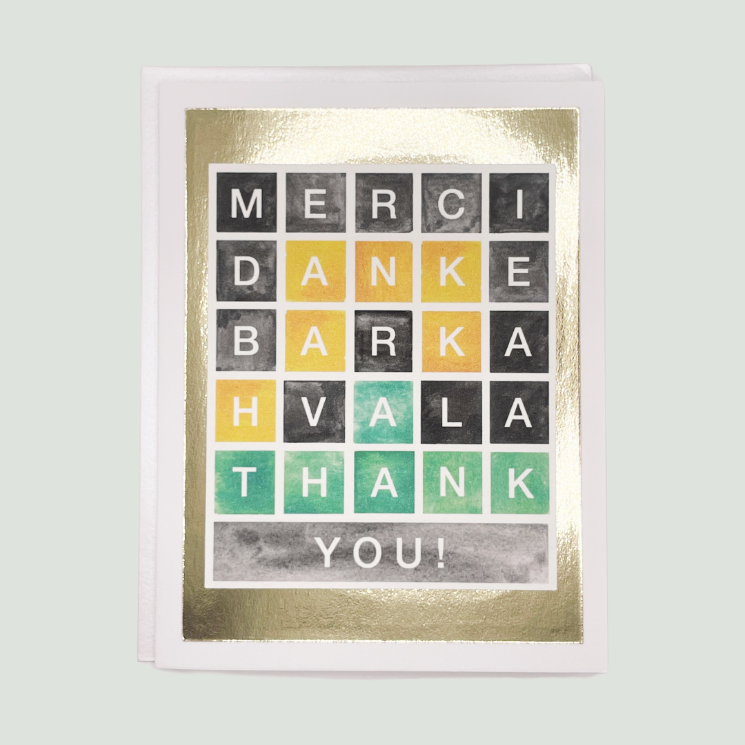 Wordle-Themed Thank You Card